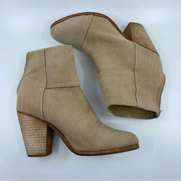 Rag & Bone Newbury Classic Canvas Boots Color Beige SZ 8 - Picture 8 of 13